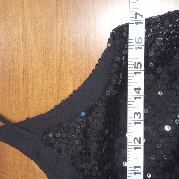 Maite Perroni Sequined Camisole Top Size:M Color:Black - Picture 8 of 10